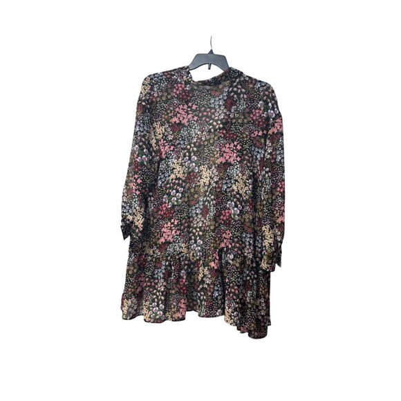 Topshop Floral Patterned Longline Sheer Tunic Dress, US Size 12-no underslip - Picture 11 of 13